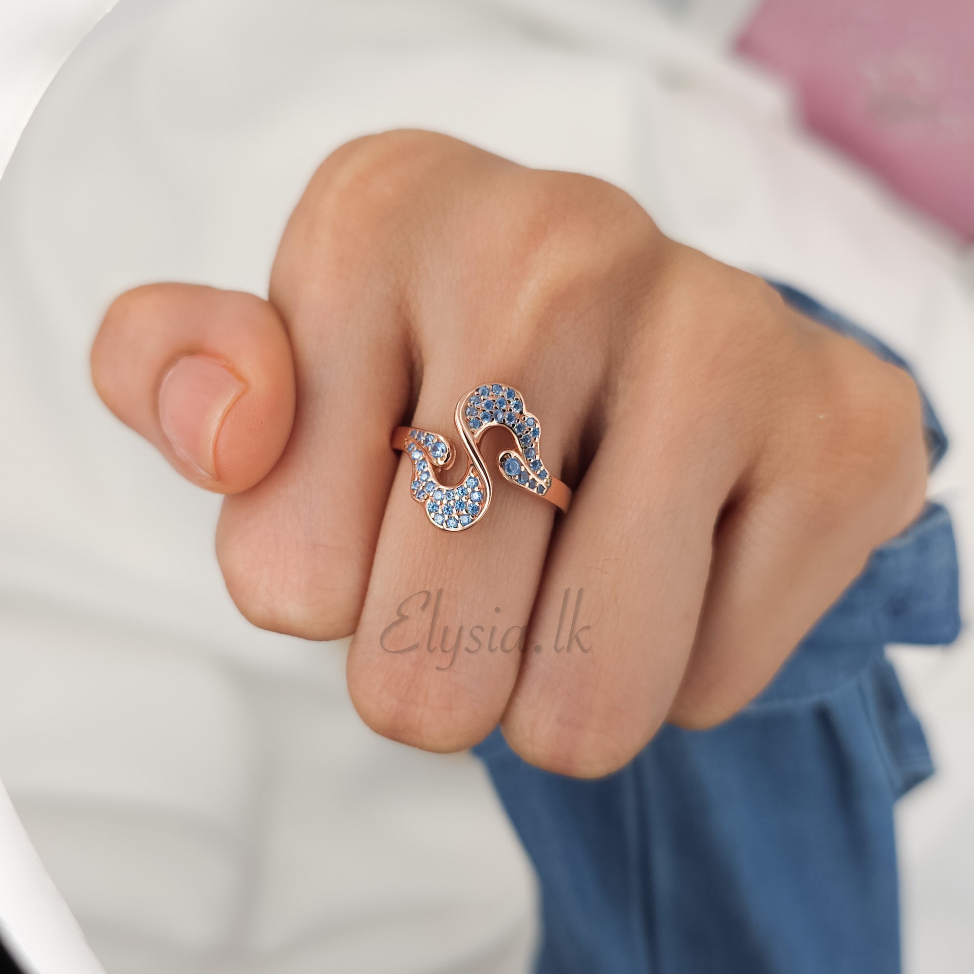 Elysia Azure Wave Statement Ring