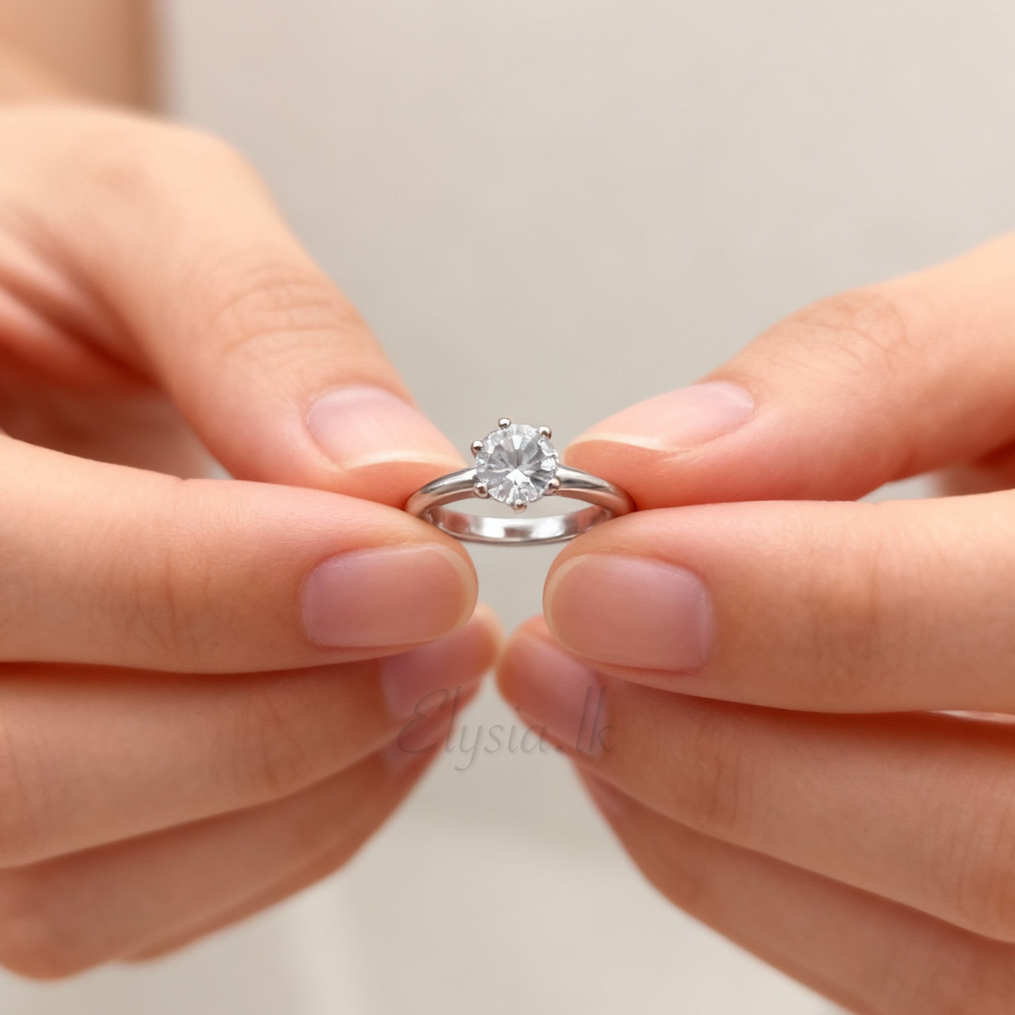 Minimalist Silver Solitaire Ring